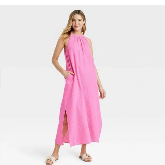 Universal Thread | Dresses | Nwt Universal Thread Womens Scoop Back Maxi  Shift Dress Pink | Poshmark